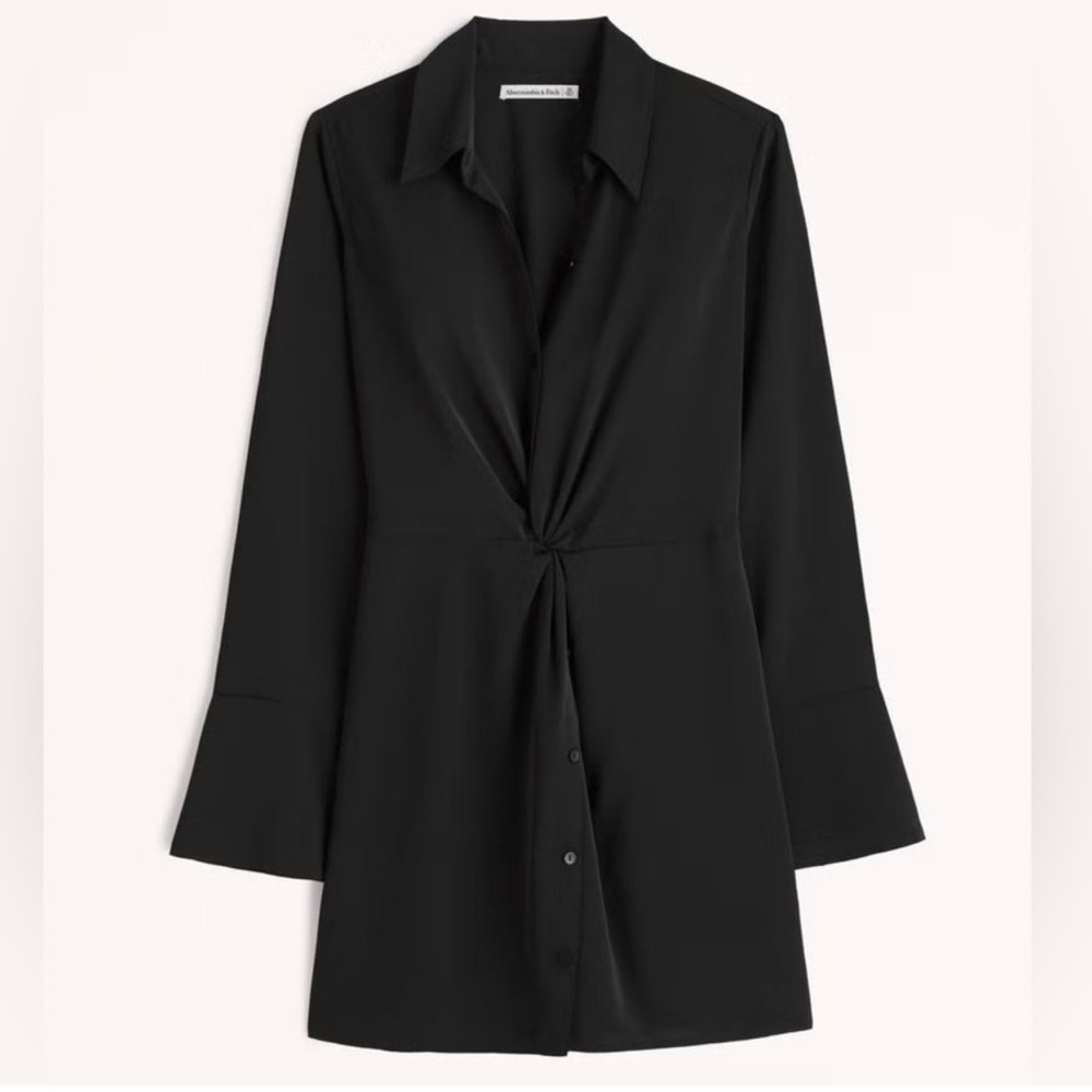 Abercrombie & Fitch Long Sleeve Twist-Front Mini Dress
